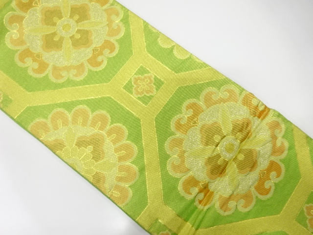 JAPANESE FUKURO OBI / SAGANISHIKI / WOVEN FLOWER SHOKKOMON PATTERN